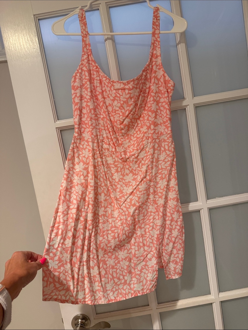 Abercrombie & Fitch Coral and White Floral Slip Dress